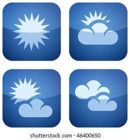 Cobalt Square 2D Icons Set: Weather & Arrows