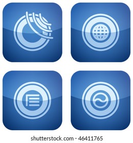Cobalt Square 2D Icons Set: Abstract