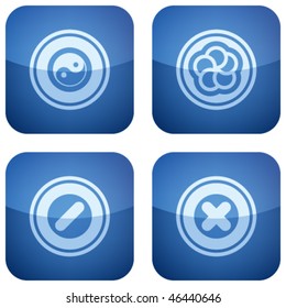 Cobalt Square 2D Icons Set: Abstract