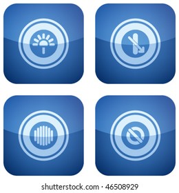 Cobalt Square 2D Icons Set: Abstract