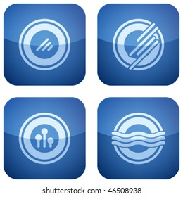 Cobalt Square 2D Icons Set: Abstract