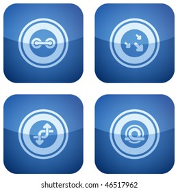 Cobalt Square 2D Icons Set: Abstract