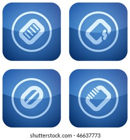 Cobalt Square 2D Icons Set: Computer Stuff