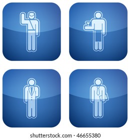 Cobalt Square 2D Icons Set: Occupation