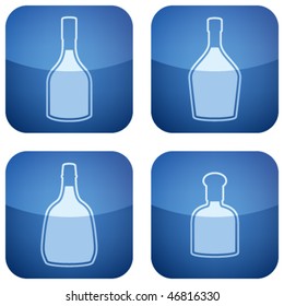 Cobalt Square 2D Icons Set: Alcohol bottles