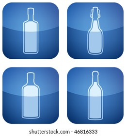Cobalt Square 2D Icons Set: Alcohol bottles
