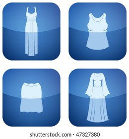 Cobalt Square 2D Icons Set: Woman's Clothing