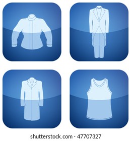 Cobalt Square 2D Icons Set: Man's Clothing
