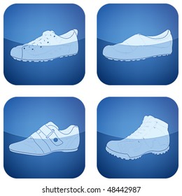 Cobalt Square 2D Icons Set: Woman's Shoes