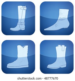 Cobalt Square 2D Icons Set: Woman's Shoes