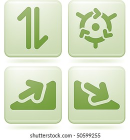 Cobalt Square 2D Icons Set: Arrows