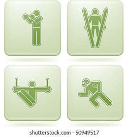Cobalt Square 2D Icons Set: Sport