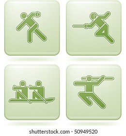 Cobalt Square 2D Icons Set: Sport
