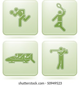 Cobalt Square 2D Icons Set: Sport