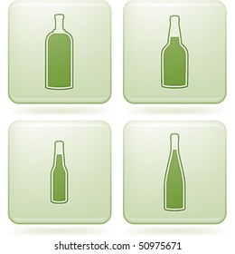 Cobalt Square 2D Icons Set: Alcohol bottles