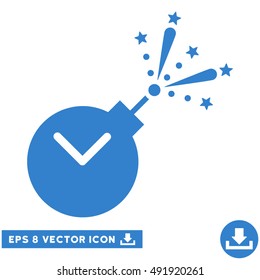 Cobalt Time Fireworks Charge EPS vector icon. Illustration style is flat iconic symbol on a white background.