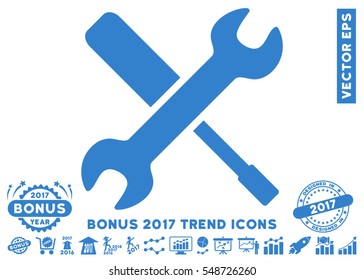 Cobalt Tools icon with bonus 2017 trend elements. Vector illustration style is flat iconic symbols, white background.