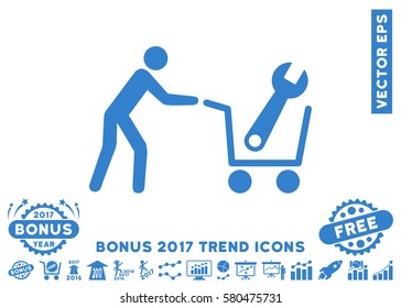 Cobalt Tools Shopping icon with bonus 2017 trend pictograph collection. Vector illustration style is flat iconic symbols, white background.