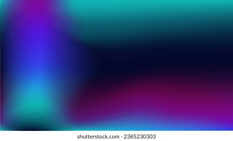 Cobalt violet background for flyer, social media, ad, wallpaper, card, presentation. Indigo black plum abstract gradient. Turquoise blue multicolored blurred poster. Vector deep ocean style design. 