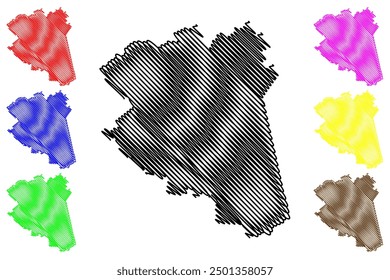 Cobar Shire (Commonwealth of Australia, New South Wales, NSW) map vector illustration, scribble sketch Cobar map