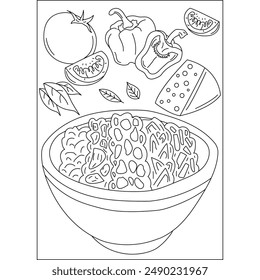 cobb food dish coloring book page for kids or grown adults coloring book mindful relaxation activity