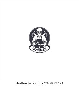 cobbler label on grunge backgroundvintage emblem of demaged shoes. Logo template with place for your text. you can try this to your design projects
Shoemaker logo template. Shoe repair vector design. 