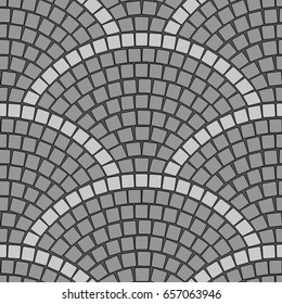Cobblestone Pavement Seamless Vector Pattern