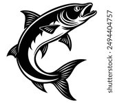 Cobia Fish Jumps Icon Vector