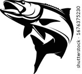 Cobia Logo. A Unique Cobia Fish Jumping out of the water. Great for Cobia logo template, Decal & Tshirts.