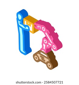 cobots collaborative robots industry 5 isometric icon vector. cobots collaborative robots industry 5 sign. isolated symbol illustration
