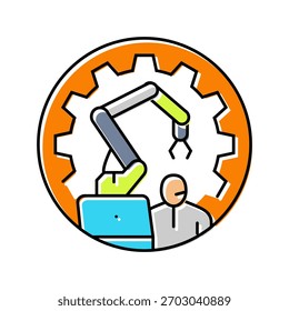 cobots collaborative robots industry 5 color icon vector. cobots collaborative robots industry 5 sign. isolated symbol illustration