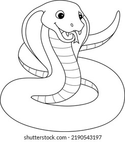 Cobra Animal Isolated Coloring Page for Kids