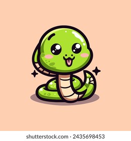 Cobra Cute Mascot Logo Illustration Chibi Kawaii is awesome logo, mascot or illustration for your product, company or bussiness