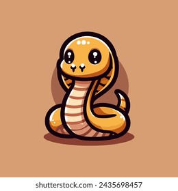 Cobra Cute Mascot Logo Ilustración Chibi Kawaii es impresionante logo, mascota o ilustración para su producto, empresa o negocio