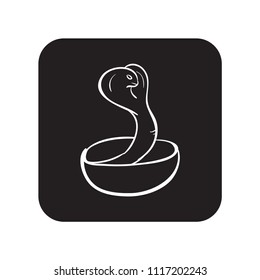 cobra doodle icon flat black