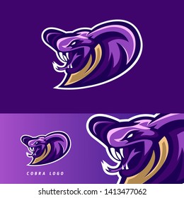 Cobra esport gaming mascot logo template, suitable for your team, business, and personal branding