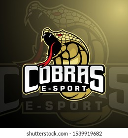 Cobra E-sports team mascot logo vector template. Easy editable and change the name