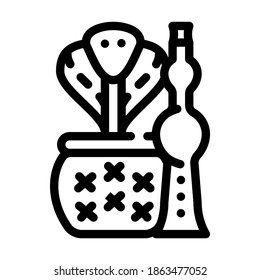 cobra and flute line icon vector. cobra and flute sign. isolated contour symbol black illustration