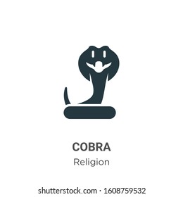 Cobra glyph icon vector on white background. Flat vector cobra icon symbol sign from modern religion collection for mobile concept and web apps design.