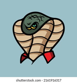 Cobra head character cartoon vector illustration