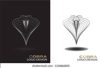 Cobra head logo design with lines for company brand and tattoo​