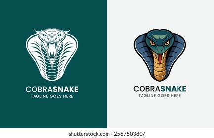 cobra head snake illustration design on white background