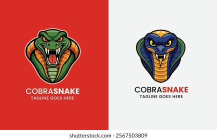 cobra head snake illustration design on white background