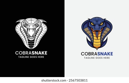 cobra head snake illustration design on white background