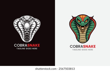 cobra head snake illustration design on white background