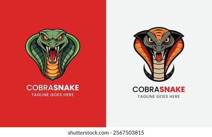 cobra head snake illustration design on white background