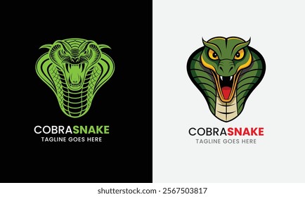 cobra head snake illustration design on white background