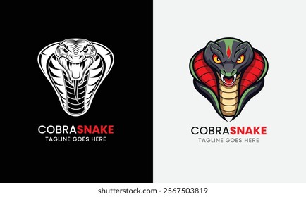 cobra head snake illustration design on white background