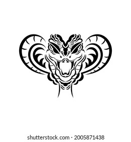 Cobra head. Vector illustration for use as print, poster, sticker, logo, tattoo, emblem and other.