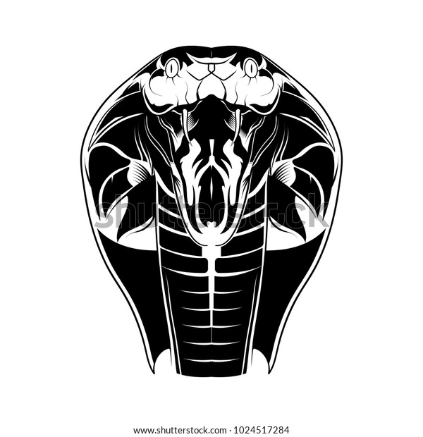 Cobra Head Vector Monochrome Style Isolated Stock Vector (Royalty Free